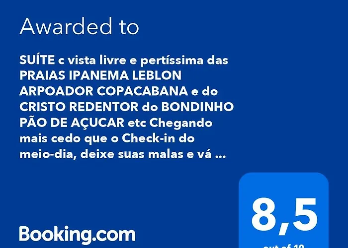 Suite C Vista Livre E Pertissima Das Praias Ipanema Leblon Arpoador Copacabana E Do Cristo Redentor Do Bondinho Pao De Acucar Etc Chegando Mais Cedo Que O Check-In Do Meio-Dia, Deixe Suas Malas E Va Se Divertir, Idem No Check-Out Das 10H Manha